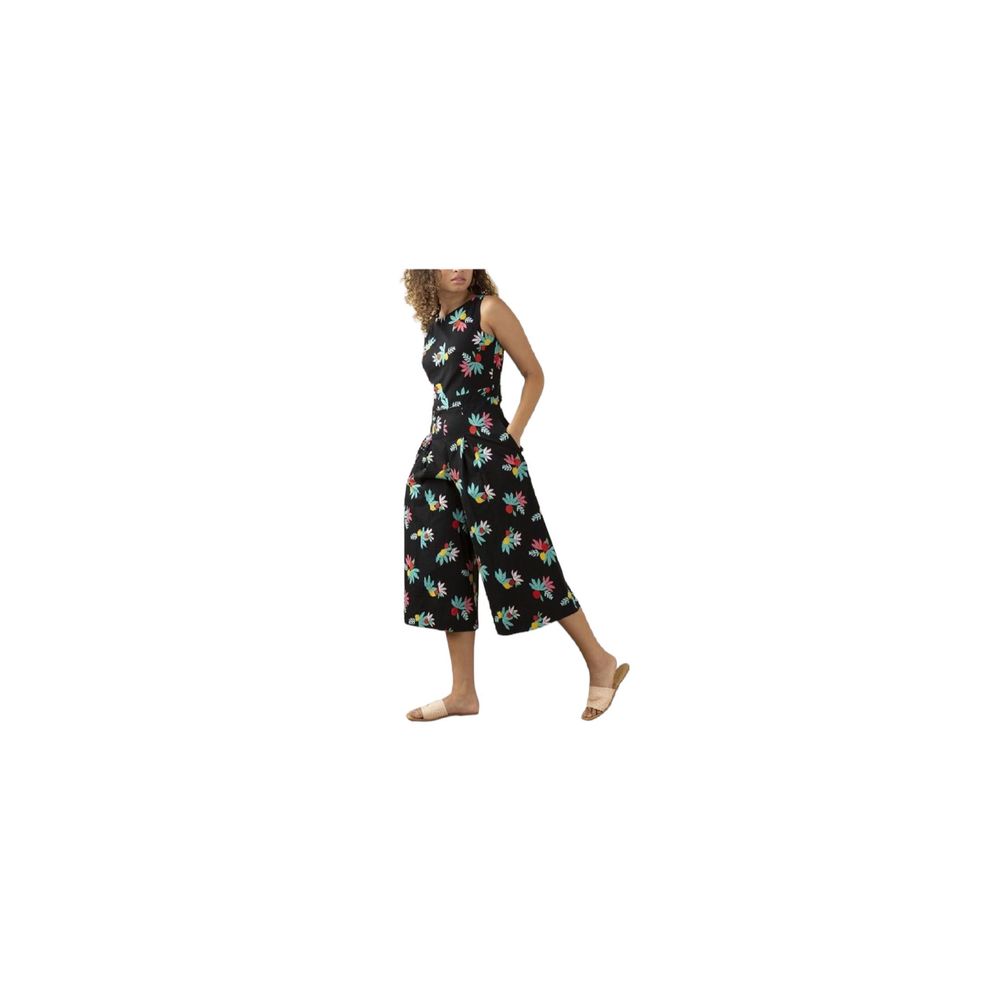 Emily and Fin Simone jumpsuit 100% cotton wide leg cropped in black size L